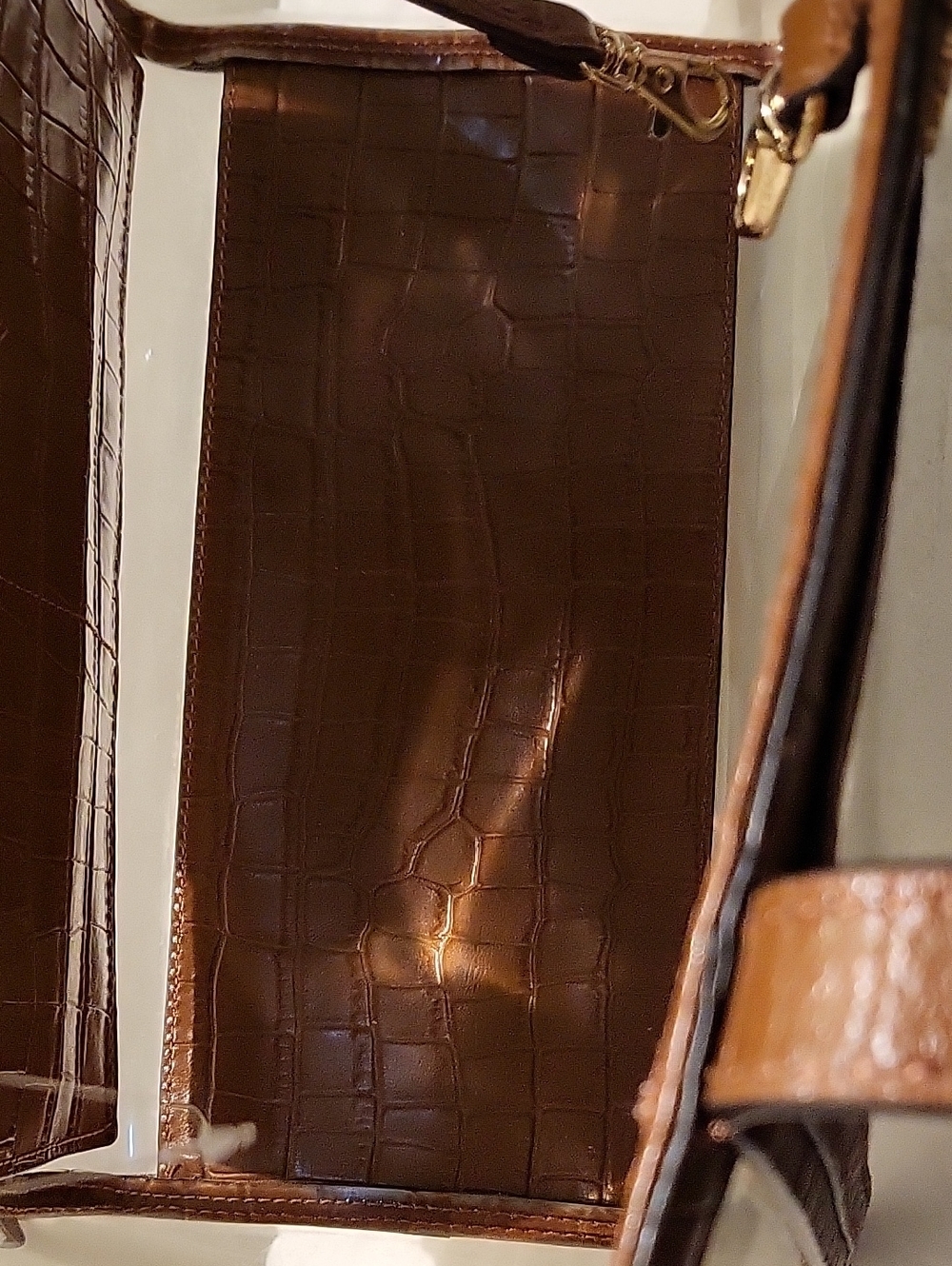 Michael Kors PVC Clear Tote Bag with Brown Croc-Effect - Picture 5 of 10